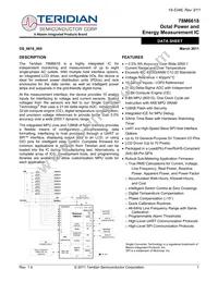 78M6618-MR/F/P2 Datasheet Cover