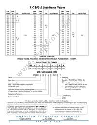 800A0R7BT250XT Datasheet Page 2