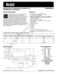 840004AGI-01LFT Datasheet Cover