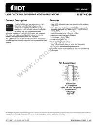 874S336AGLFT Datasheet Cover