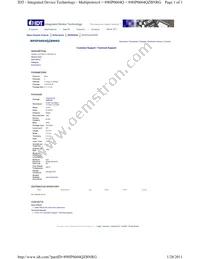 89HP0604QZBNRG Datasheet Cover