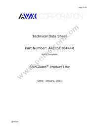 AA115C104K4R Datasheet Cover