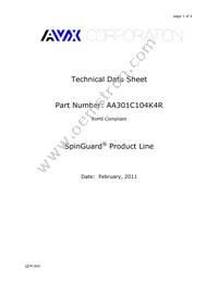 AA301C104K4R Datasheet Cover