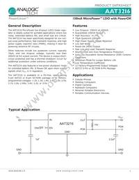 AAT3216IGV-1.2-T1 Datasheet Cover