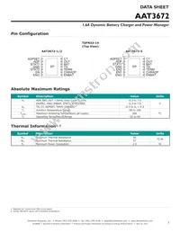AAT3672IWO-4.2-3-T1 Datasheet Page 3