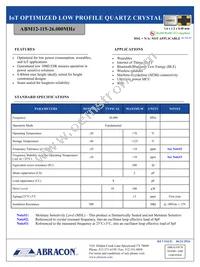 ABM12-115-26.000MHZ-T3 Datasheet Cover