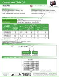 ACM-0603-450-T Datasheet Cover