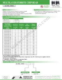 ACML-0402-152-T Datasheet Cover