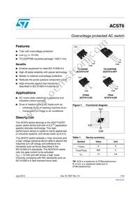 ACST6-7SR Datasheet Cover