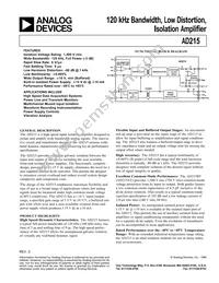 AD215BY Datasheet Cover
