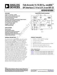 AD5040BRJZ-500RL7 Datasheet Cover