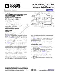 AD9203WARUZ Datasheet Cover