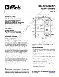 AD9216BCPZ-80 Datasheet Cover