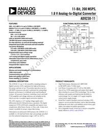AD9230BCPZ11-200 Datasheet Cover