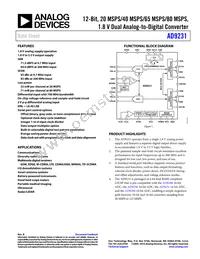 AD9231BCPZRL7-80 Datasheet Cover