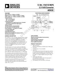 AD9430BSVZ-170 Datasheet Cover