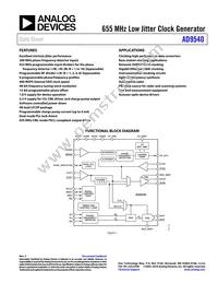 AD9540BCPZ Datasheet Cover