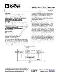 AD9551BCPZ-REEL7 Datasheet Cover