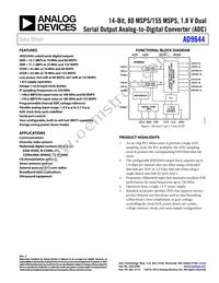 AD9644BCPZ-155 Datasheet Cover