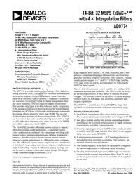 AD9774ASZRL Datasheet Cover