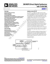 AD9911BCPZ-REEL7 Datasheet Cover