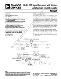 AD9920ABBCZRL Datasheet Cover