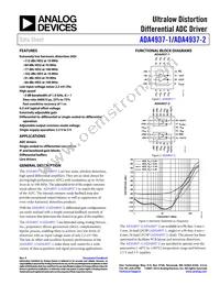 ADA4937-2YCPZ-R2 Datasheet Cover