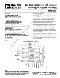 ADAU1381BCPZ-RL7 Datasheet Cover