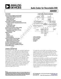 ADAV801ASTZ-REEL Datasheet Cover