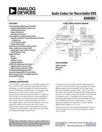 ADAV803ASTZ-REEL Datasheet Cover