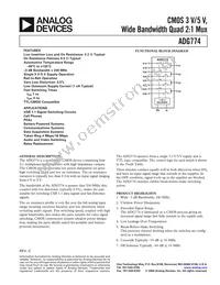 ADG774BRQ-500RL7 Datasheet Cover