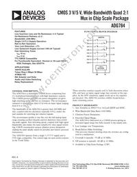 ADG784BCPZ-REEL Datasheet Cover