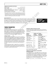 ADSP-2186BSTZ-160 Datasheet Page 15