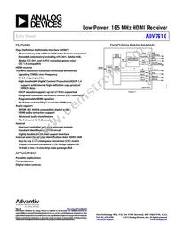 ADV7610BBCZ-P-RL Datasheet Cover
