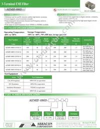 AEMIF-0805-501M-16-T Datasheet Cover