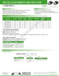 AIML-0402-2R7K-T Datasheet Cover