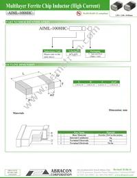 AIML-1008HC-1R5M-T Datasheet Page 2