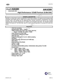 AK4399EQ Datasheet Cover