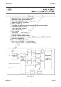 AK93C85AM Datasheet Cover