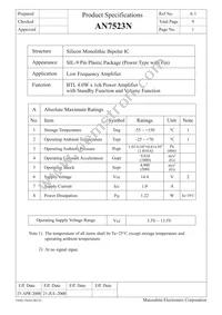 AN7523N Datasheet Cover