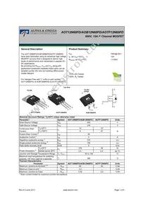 AOB12N60FDL Datasheet Cover