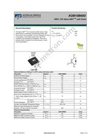 AOB15B60D Datasheet Cover