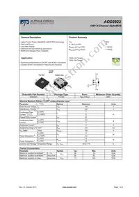 AOD2922 Datasheet Cover