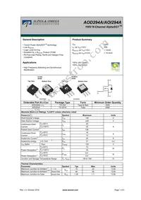 AOD294A Datasheet Cover