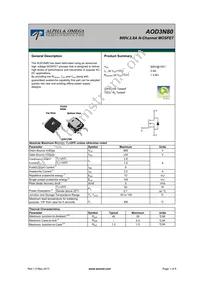 AOD3N80 Datasheet Cover