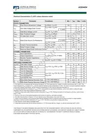 AOD4454 Datasheet Page 2
