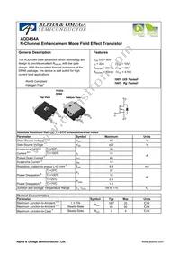 AOD454A Datasheet Cover