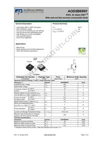 AOD5B65N1 Datasheet Cover