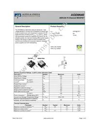 AOD9N40 Datasheet Cover