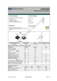 AOD9T40P Datasheet Cover